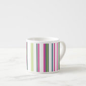 Trendy Modern Roze Groen Wit Strepen Espresso Kop (Voorkant rechts)