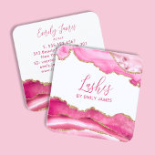 Trendy Modern Roze Manuscript Agate QR Code Vierkante Visitekaartje