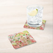 Trendy Modern roze rode, groene marmer Kartonnen Onderzetters (Insitu)