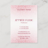 Trendy Modern Roze Rose Gold Glitter Elegant Visitekaartje (Achterkant)