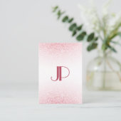 Trendy Modern Roze Rose Gold Glitter Elegant Visitekaartje (Staand voorkant)