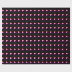 Trendy modern roze vlinder feest Inpakpapier