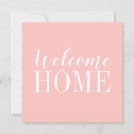 Trendy modern roze welkom wenskaart thuis