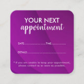 Trendy Modern Salon Appointment Reminder Card Afsprakenkaartje (Voorkant)