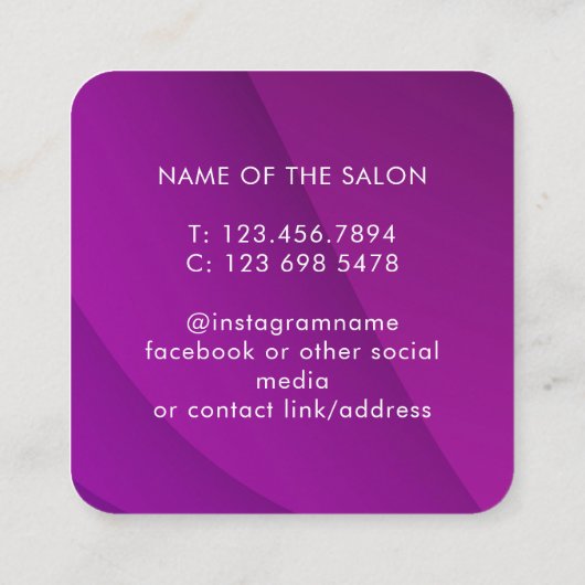 Trendy Modern Salon Appointment Reminder Card Afsprakenkaartje (Achterkant)