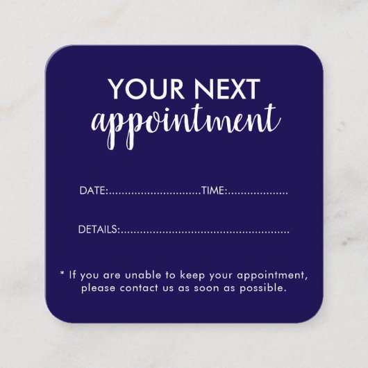Trendy Modern Salon Appointment Reminder Card Afsprakenkaartje (Voorkant)