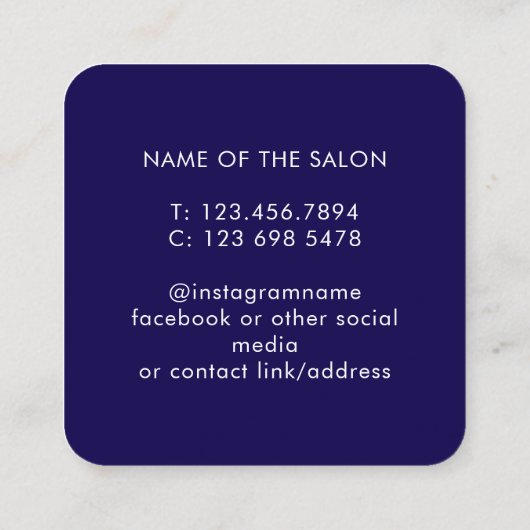Trendy Modern Salon Appointment Reminder Card Afsprakenkaartje (Achterkant)