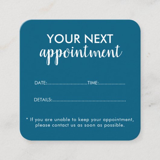 Trendy Modern Salon Appointment Reminder Card Afsprakenkaartje (Voorkant)