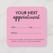 Trendy Modern Salon Appointment Reminder Card Afsprakenkaartje (Voorkant)