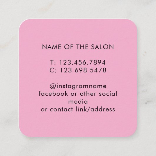 Trendy Modern Salon Appointment Reminder Card Afsprakenkaartje (Achterkant)