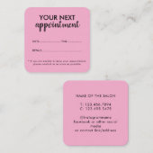 Trendy Modern Salon Appointment Reminder Card Afsprakenkaartje (Voorkant / Achterkant)