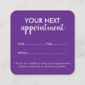 Trendy Modern Salon Appointment Reminder Card Afsprakenkaartje (Voorkant)