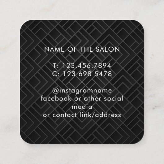 Trendy Modern Salon Appointment Reminder Card Afsprakenkaartje (Achterkant)