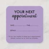 Trendy Modern Salon Appointment Reminder Card Afsprakenkaartje (Voorkant)