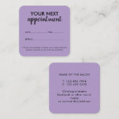 Trendy Modern Salon Appointment Reminder Card Afsprakenkaartje (Voorkant / Achterkant)