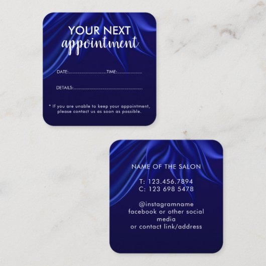 Trendy Modern Salon Appointment Reminder Card Afsprakenkaartje (Voorkant / Achterkant)