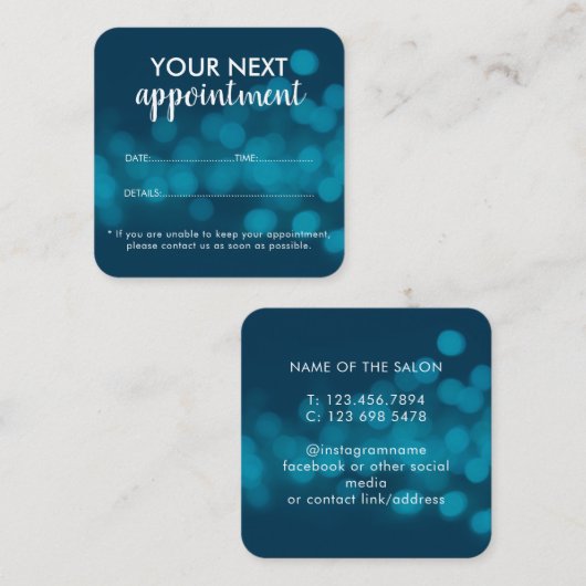 Trendy Modern Salon Appointment Reminder Card Afsprakenkaartje (Voorkant / Achterkant)