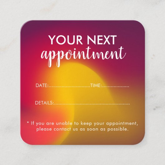 Trendy Modern Salon Appointment Reminder Card Afsprakenkaartje (Voorkant)