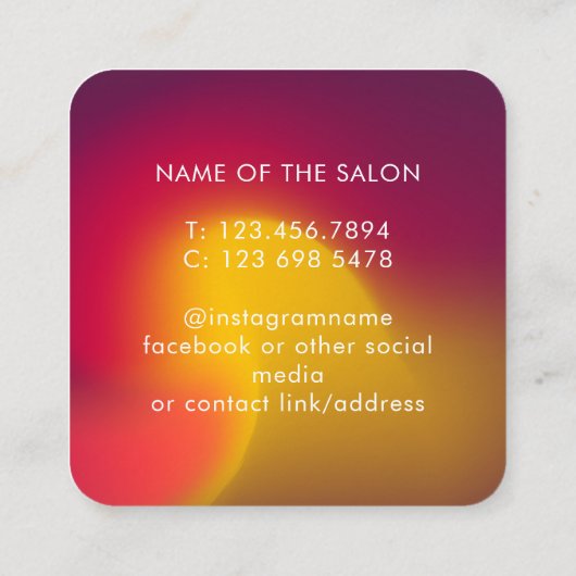Trendy Modern Salon Appointment Reminder Card Afsprakenkaartje (Achterkant)