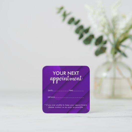 Trendy Modern Salon Appointment Reminder Card Afsprakenkaartje (Staand voorkant)