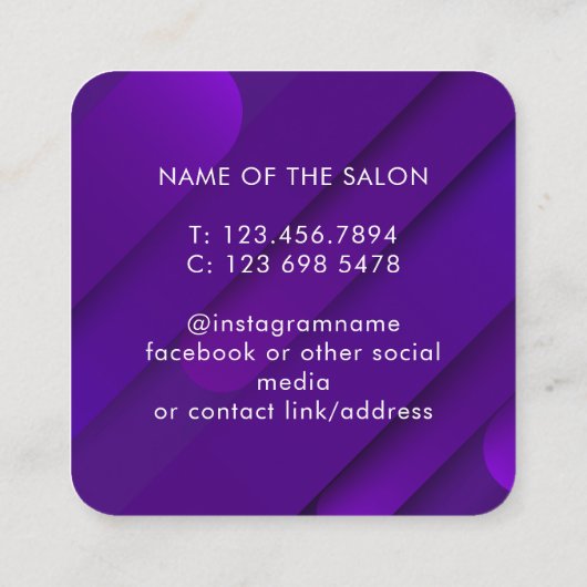 Trendy Modern Salon Appointment Reminder Card Afsprakenkaartje (Achterkant)