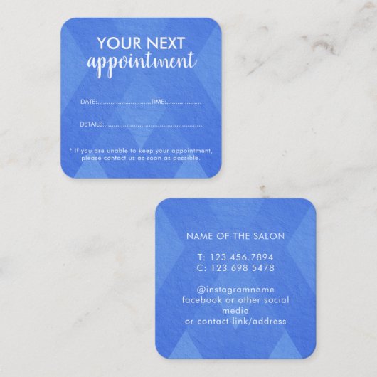 Trendy Modern Salon Appointment Reminder Card Afsprakenkaartje (Voorkant / Achterkant)