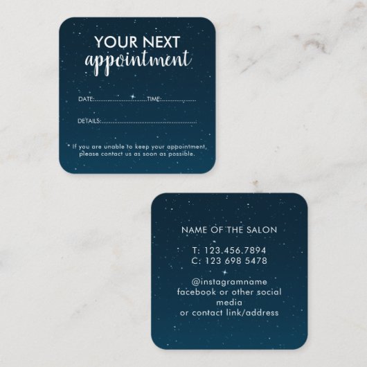Trendy Modern Salon Appointment Reminder Card Afsprakenkaartje (Voorkant / Achterkant)