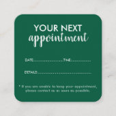 Trendy Modern Salon Appointment Reminder Card Afsprakenkaartje (Voorkant)