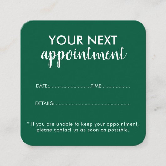 Trendy Modern Salon Appointment Reminder Card Afsprakenkaartje (Voorkant)
