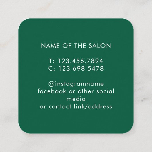 Trendy Modern Salon Appointment Reminder Card Afsprakenkaartje (Achterkant)