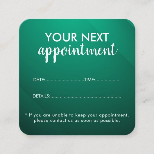 Trendy Modern Salon Appointment Reminder Card Afsprakenkaartje (Voorkant)
