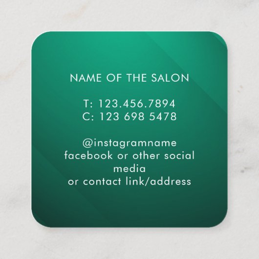 Trendy Modern Salon Appointment Reminder Card Afsprakenkaartje (Achterkant)
