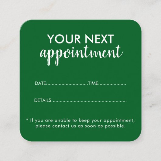 Trendy Modern Salon Appointment Reminder Card Afsprakenkaartje (Voorkant)