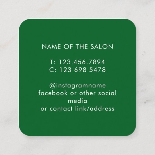 Trendy Modern Salon Appointment Reminder Card Afsprakenkaartje (Achterkant)