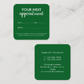 Trendy Modern Salon Appointment Reminder Card Afsprakenkaartje (Voorkant / Achterkant)