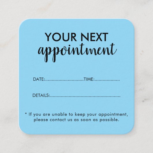 Trendy Modern Salon Appointment Reminder Card Afsprakenkaartje (Voorkant)