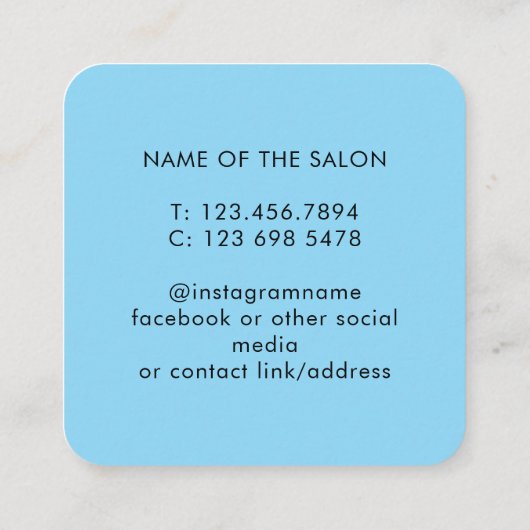 Trendy Modern Salon Appointment Reminder Card Afsprakenkaartje (Achterkant)