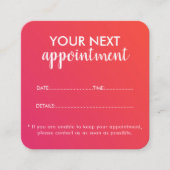 Trendy Modern Salon Appointment Reminder Card Afsprakenkaartje (Voorkant)