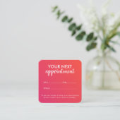 Trendy Modern Salon Appointment Reminder Card Afsprakenkaartje (Staand voorkant)