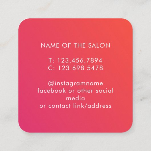 Trendy Modern Salon Appointment Reminder Card Afsprakenkaartje (Achterkant)