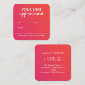 Trendy Modern Salon Appointment Reminder Card Afsprakenkaartje (Voorkant / Achterkant)