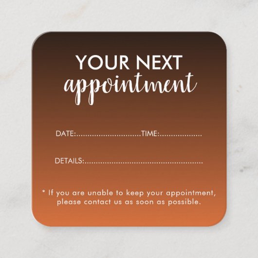 Trendy Modern Salon Appointment Reminder Card Afsprakenkaartje (Voorkant)