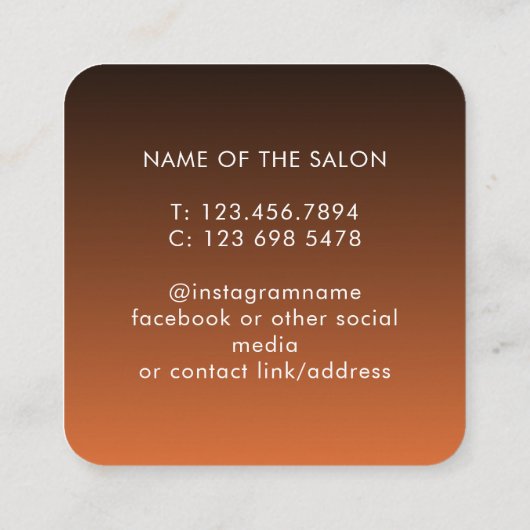 Trendy Modern Salon Appointment Reminder Card Afsprakenkaartje (Achterkant)