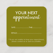 Trendy Modern Salon Appointment Reminder Card Afsprakenkaartje (Voorkant)