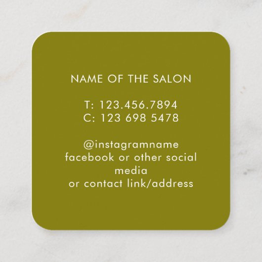 Trendy Modern Salon Appointment Reminder Card Afsprakenkaartje (Achterkant)