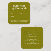 Trendy Modern Salon Appointment Reminder Card Afsprakenkaartje (Voorkant / Achterkant)