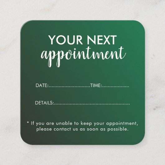 Trendy Modern Salon Appointment Reminder Card Afsprakenkaartje (Voorkant)