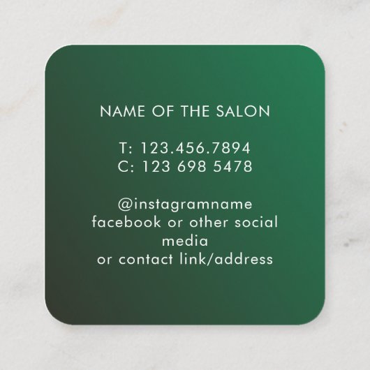 Trendy Modern Salon Appointment Reminder Card Afsprakenkaartje (Achterkant)