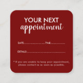 Trendy Modern Salon Appointment Reminder Card Afsprakenkaartje (Voorkant)