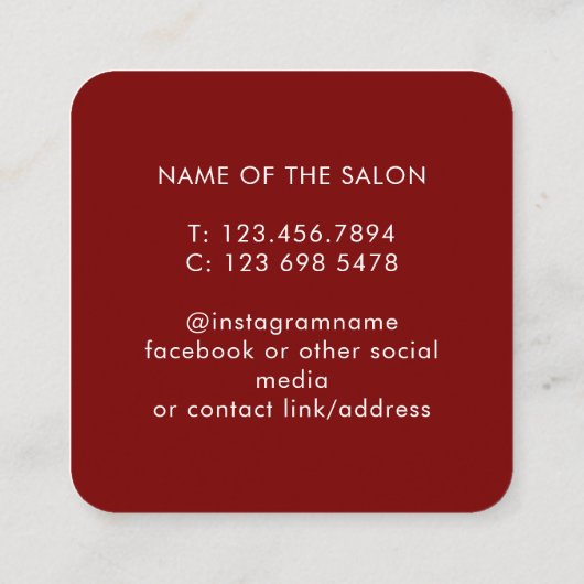Trendy Modern Salon Appointment Reminder Card Afsprakenkaartje (Achterkant)